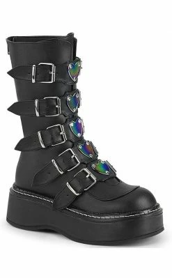 Demonia Shoes EMILY-330 Black Vegan Leather Boots