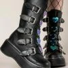 Demonia Shoes EMILY-330 Black Vegan Leather Boots