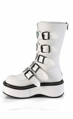 Demonia EMILY-330 White Vegan Leather Boots