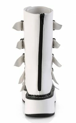 Demonia EMILY-330 White Vegan Leather Boots