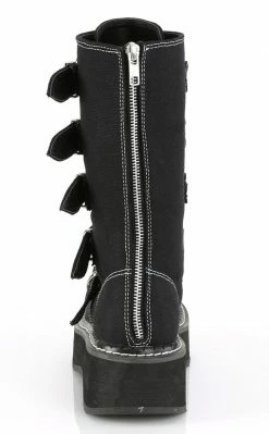Demonia EMILY-341 Black Canvas Boots Shoes