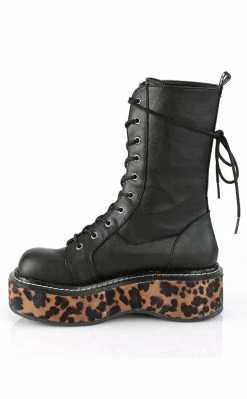 Demonia EMILY-350 Black Leopard Boots (Last Pair: Size 9)