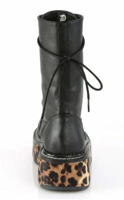 Demonia EMILY-350 Black Leopard Boots (Last Pair: Size 9)