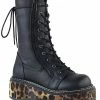 Demonia EMILY-350 Black Leopard Boots (Last Pair: Size 9) 1 Demonia EMILY-350 Black Leopard Boots (Last Pair: Size 9)