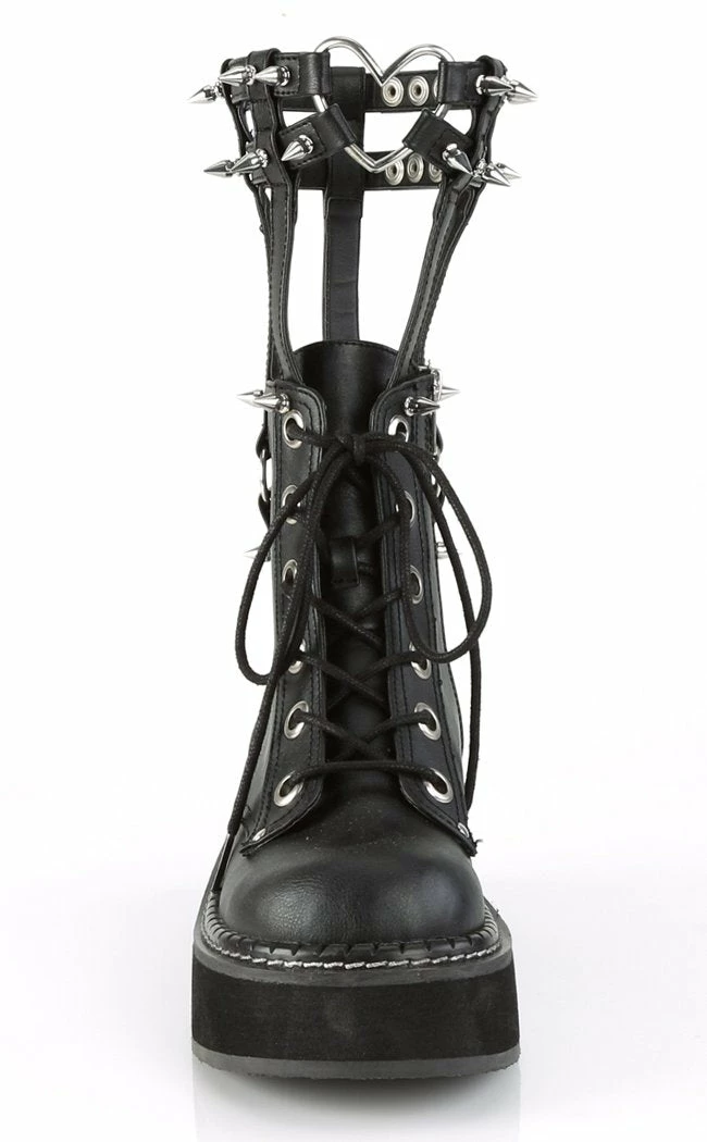 Demonia Shoes EMILY-357 Black Vegan Leather Ankle Boots 4 Demonia Shoes EMILY-357 Black Vegan Leather Ankle Boots