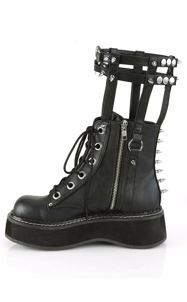 Demonia Shoes EMILY-357 Black Vegan Leather Ankle Boots 5 Demonia Shoes EMILY-357 Black Vegan Leather Ankle Boots