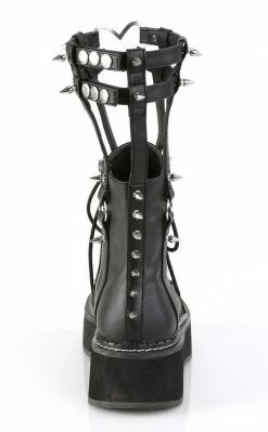 Demonia Shoes EMILY-357 Black Vegan Leather Ankle Boots 10 Demonia Shoes EMILY-357 Black Vegan Leather Ankle Boots