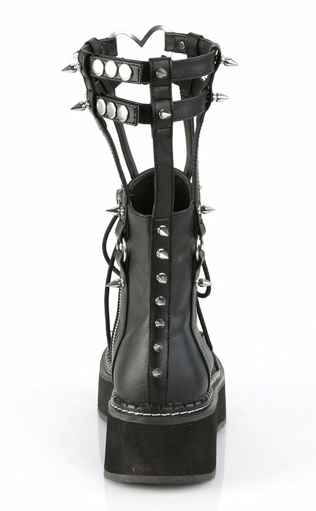 Demonia Shoes EMILY-357 Black Vegan Leather Ankle Boots 6 Demonia Shoes EMILY-357 Black Vegan Leather Ankle Boots