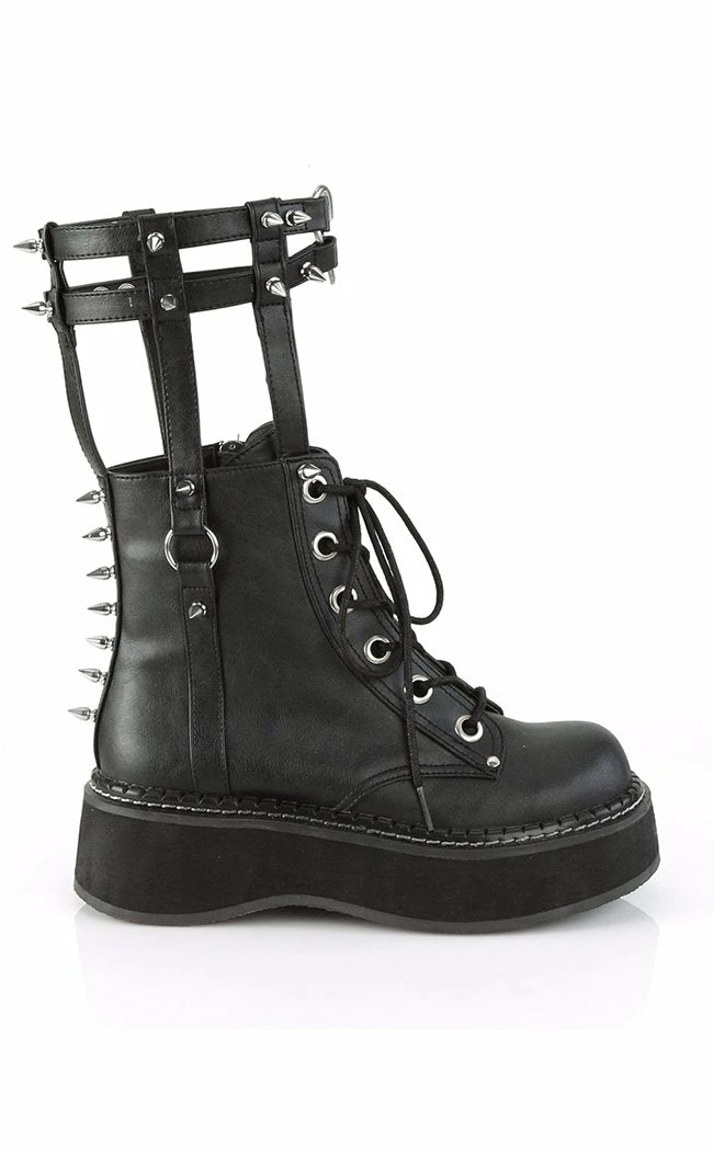 Demonia Shoes EMILY-357 Black Vegan Leather Ankle Boots 7 Demonia Shoes EMILY-357 Black Vegan Leather Ankle Boots