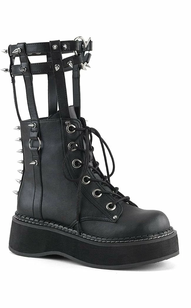 Demonia Shoes EMILY-357 Black Vegan Leather Ankle Boots 3 Demonia Shoes EMILY-357 Black Vegan Leather Ankle Boots