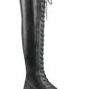 Demonia EMILY-375 Black Vegan Leather Thigh High Boots 1 Demonia EMILY-375 Black Vegan Leather Thigh High Boots