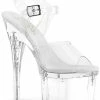 Pleaser ESTEEM-708 Clear Peeptoe Heels