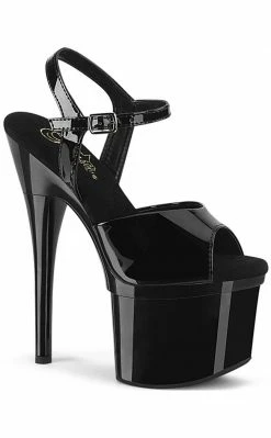 Pleaser ESTEEM-709 Black Patent Heels Pole Shoes