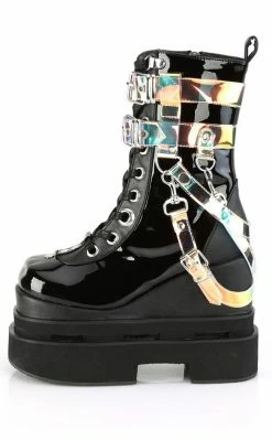 Demonia Shoes ETERNAL-115 Black Patent Ankle Boots