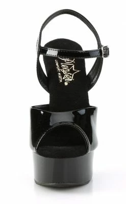 Pleaser Pole Shoes EXCITE-609 Black Patent Platform Heels