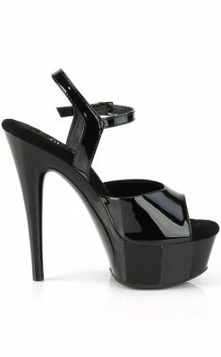 Pleaser Pole Shoes EXCITE-609 Black Patent Platform Heels