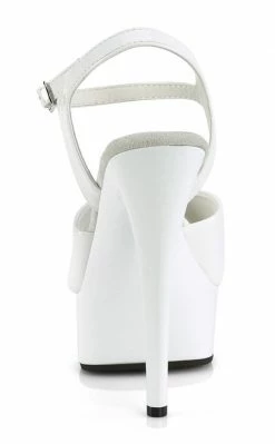 Pleaser EXCITE-609 White Patent Platform Heels Pole Shoes