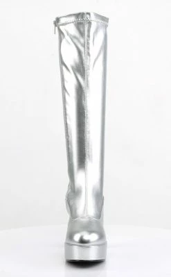 Funtasma EXOTICA-2000 Silver Patent Gogo Boots
