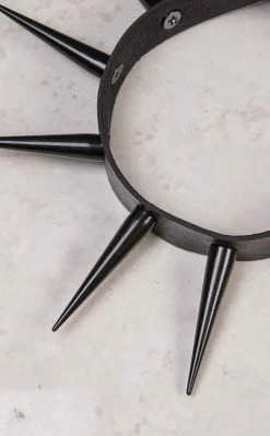 Cold Black Heart EXTRA Dark Malevolence Super Long Spiked Choker