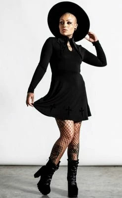 Killstar Elissabat Collar Dress Clothing