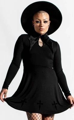 Killstar Elissabat Collar Dress Clothing