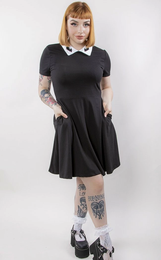 Black Friday Clothing Embroidered Bat Collar Dress 5 Black Friday Clothing Embroidered Bat Collar Dress