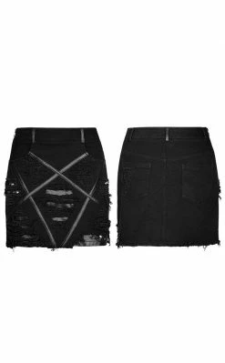 Punk Rave Enmity Denim Mini Skirt