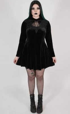 Punk Rave Ensnared Velvet Dress | Black | Plus Size Clothing