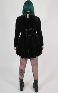 Punk Rave Ensnared Velvet Dress | Black | Plus Size Clothing