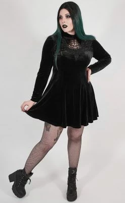 Punk Rave Ensnared Velvet Dress | Black | Plus Size Clothing