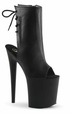 Pleaser Pole Shoes FLAMINGO-1018 Black Matte Ankle Boots