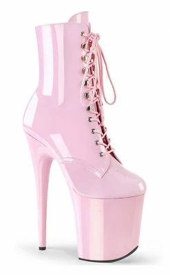 Pleaser Pole Shoes FLAMINGO-1020 Baby Pink Patent Boots