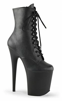 Pleaser Pole Shoes FLAMINGO-1020 Black Matte Ankle Boots