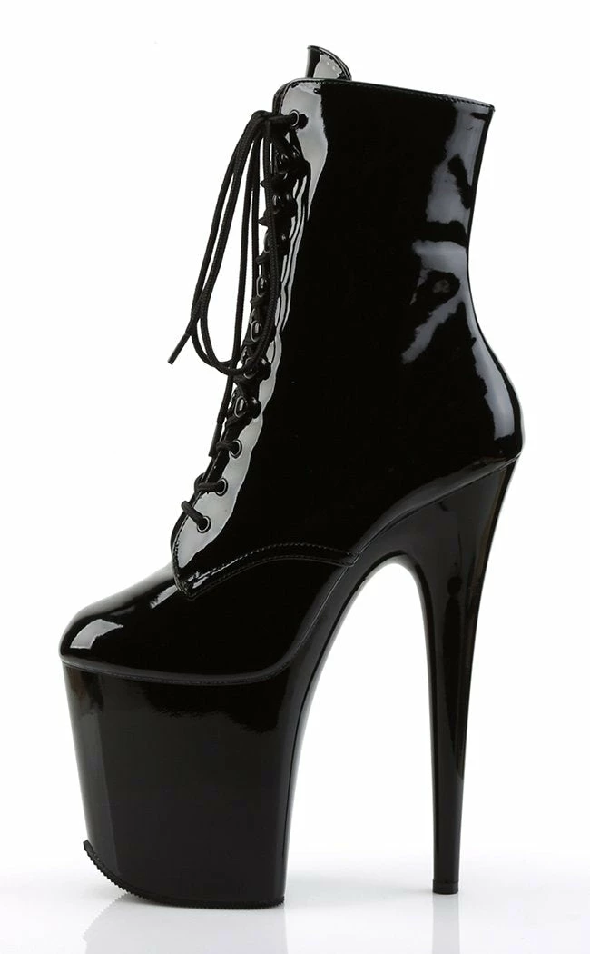 Pleaser FLAMINGO-1020 Black Patent Ankle Boots 7 Pleaser FLAMINGO-1020 Black Patent Ankle Boots