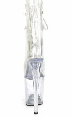 Pleaser Pole Shoes FLAMINGO-1020 Clear Lace Up Boots