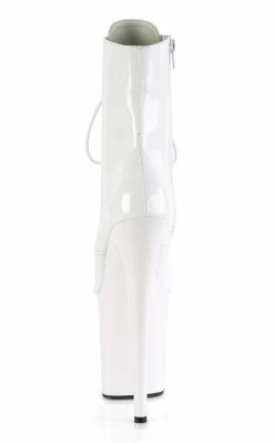 Pleaser Pole Shoes FLAMINGO-1020 White Patent Ankle Boots
