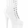 Pleaser Pole Shoes FLAMINGO-1020 White Patent Ankle Boots