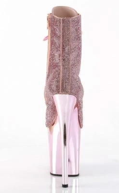 Pleaser FLAMINGO-1020CHRS Baby Pink Rhinestone Chrome Boots Pole Shoes 10 Pleaser FLAMINGO-1020CHRS Baby Pink Rhinestone Chrome Boots Pole Shoes