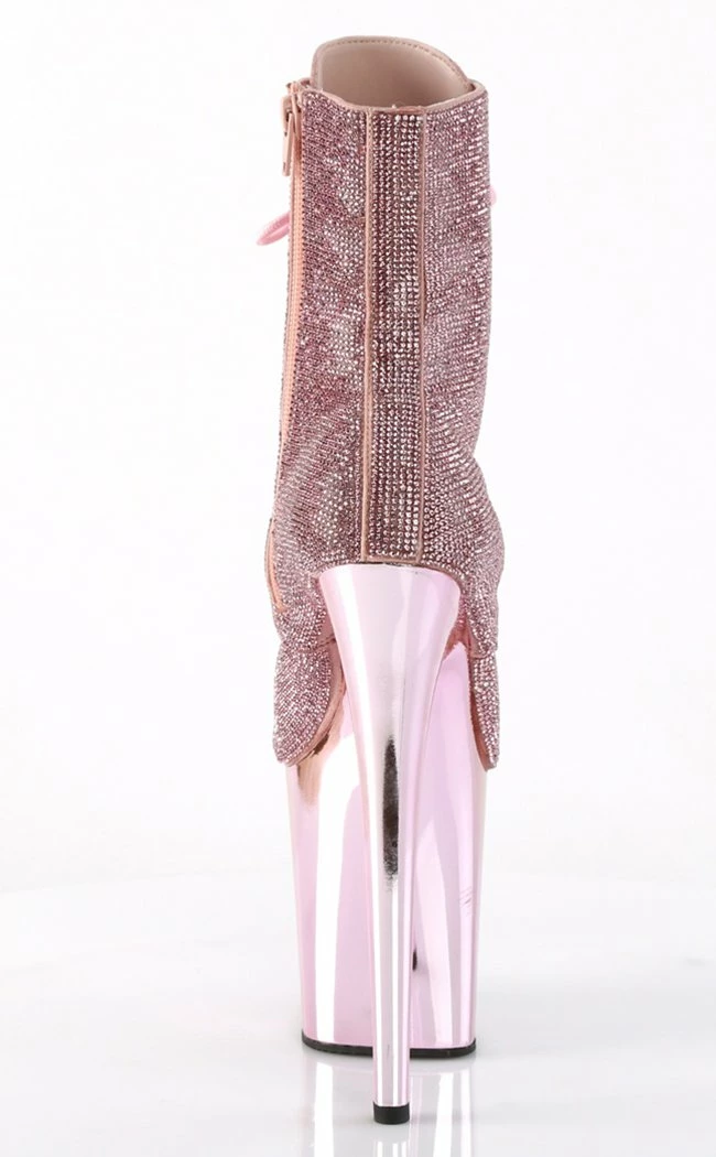 Pleaser FLAMINGO-1020CHRS Baby Pink Rhinestone Chrome Boots Pole Shoes 6 Pleaser FLAMINGO-1020CHRS Baby Pink Rhinestone Chrome Boots Pole Shoes