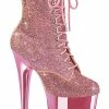 Pleaser FLAMINGO-1020CHRS Baby Pink Rhinestone Chrome Boots Pole Shoes