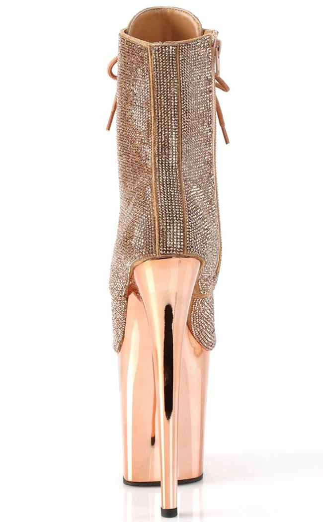 Pleaser FLAMINGO-1020CHRS Rose Gold Rhinestone Chrome Boots Pole Shoes 6 Pleaser FLAMINGO-1020CHRS Rose Gold Rhinestone Chrome Boots Pole Shoes