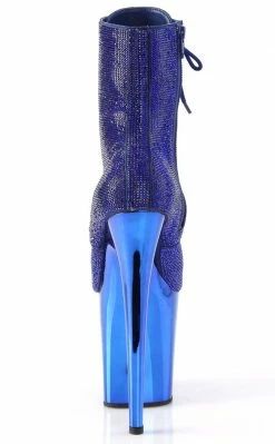 Pleaser FLAMINGO-1020CHRS Royal Blue Rhinestone Chrome Boots Pole Shoes 10 Pleaser FLAMINGO-1020CHRS Royal Blue Rhinestone Chrome Boots Pole Shoes