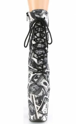 Pleaser FLAMINGO-1020DP Money Print Boots Pole Shoes