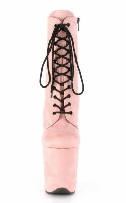 Pleaser FLAMINGO-1020FS Baby Pink Faux Suede Boots