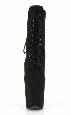 Pleaser FLAMINGO-1020FS Black Faux Suede Boots Pole Shoes