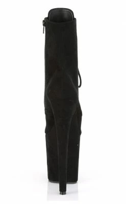 Pleaser FLAMINGO-1020FS Black Faux Suede Boots Pole Shoes