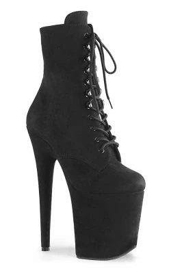 Pleaser FLAMINGO-1020FS Black Faux Suede Boots Pole Shoes