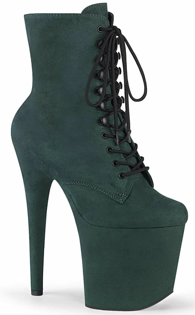 Pleaser Pole Shoes FLAMINGO-1020FS Emerald Green Faux Suede Boots 3 Pleaser Pole Shoes FLAMINGO-1020FS Emerald Green Faux Suede Boots