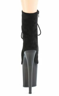 Pleaser FLAMINGO-1020FST Black Suede Tinted Boots Pole Shoes