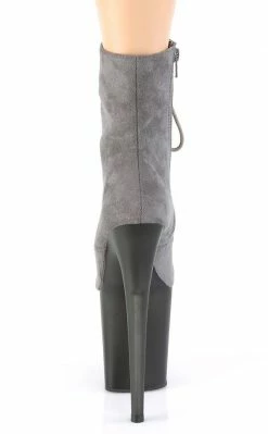 Pleaser FLAMINGO-1020FST Grey Suede Tinted Boots Pole Shoes
